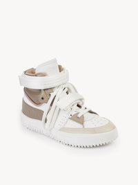 Sneakers Franckie en cuir - Beige Blanc