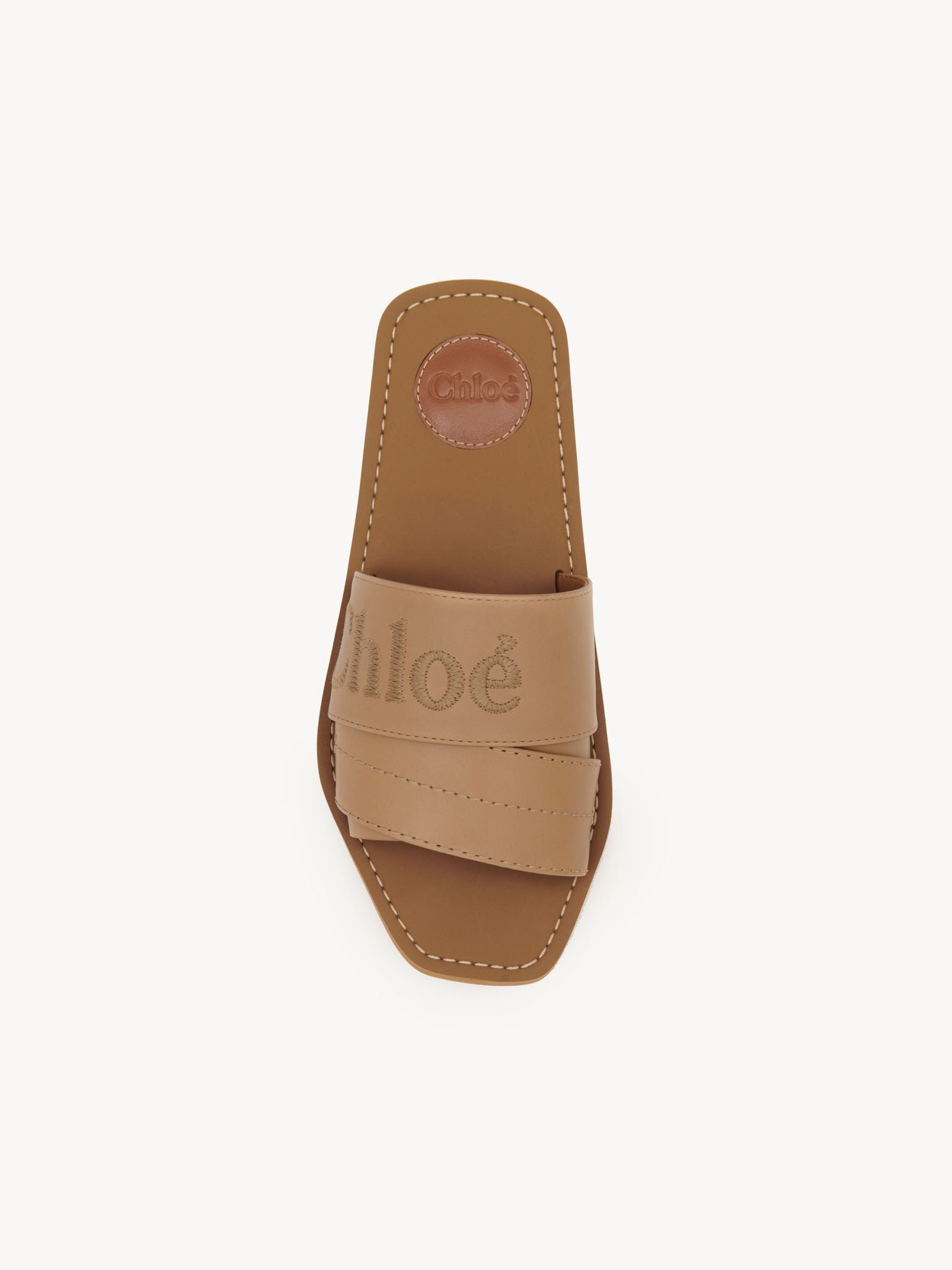 Mules plates Woody en cuir - Quiet Brown