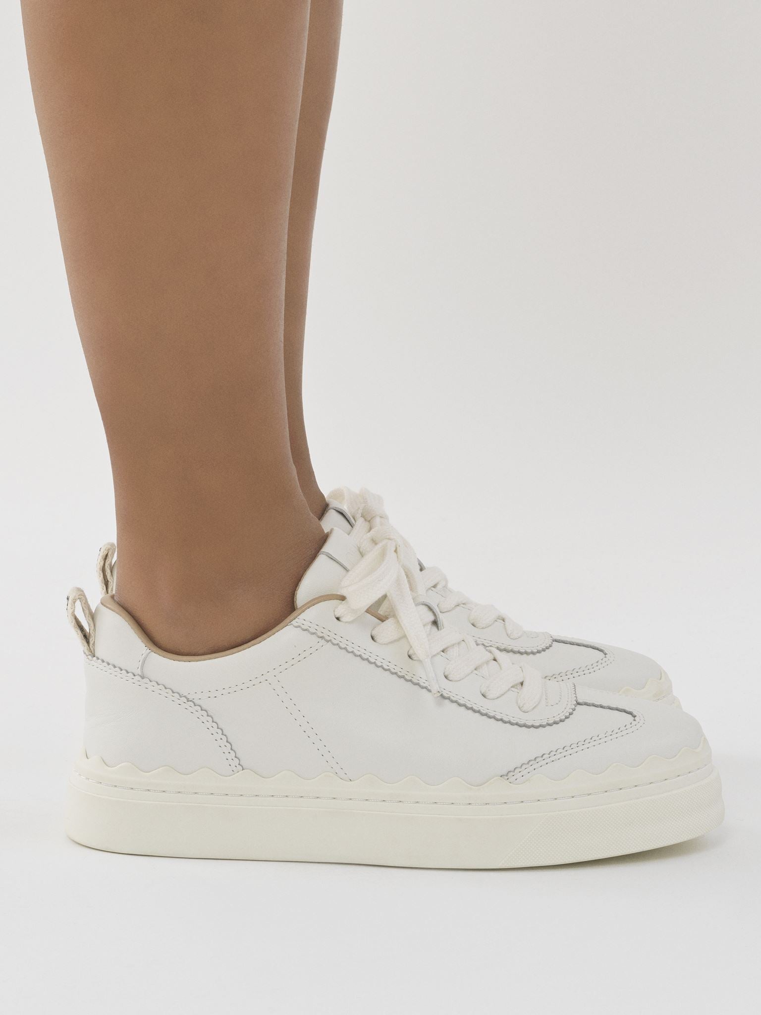 Baskets Lauren en cuir - White