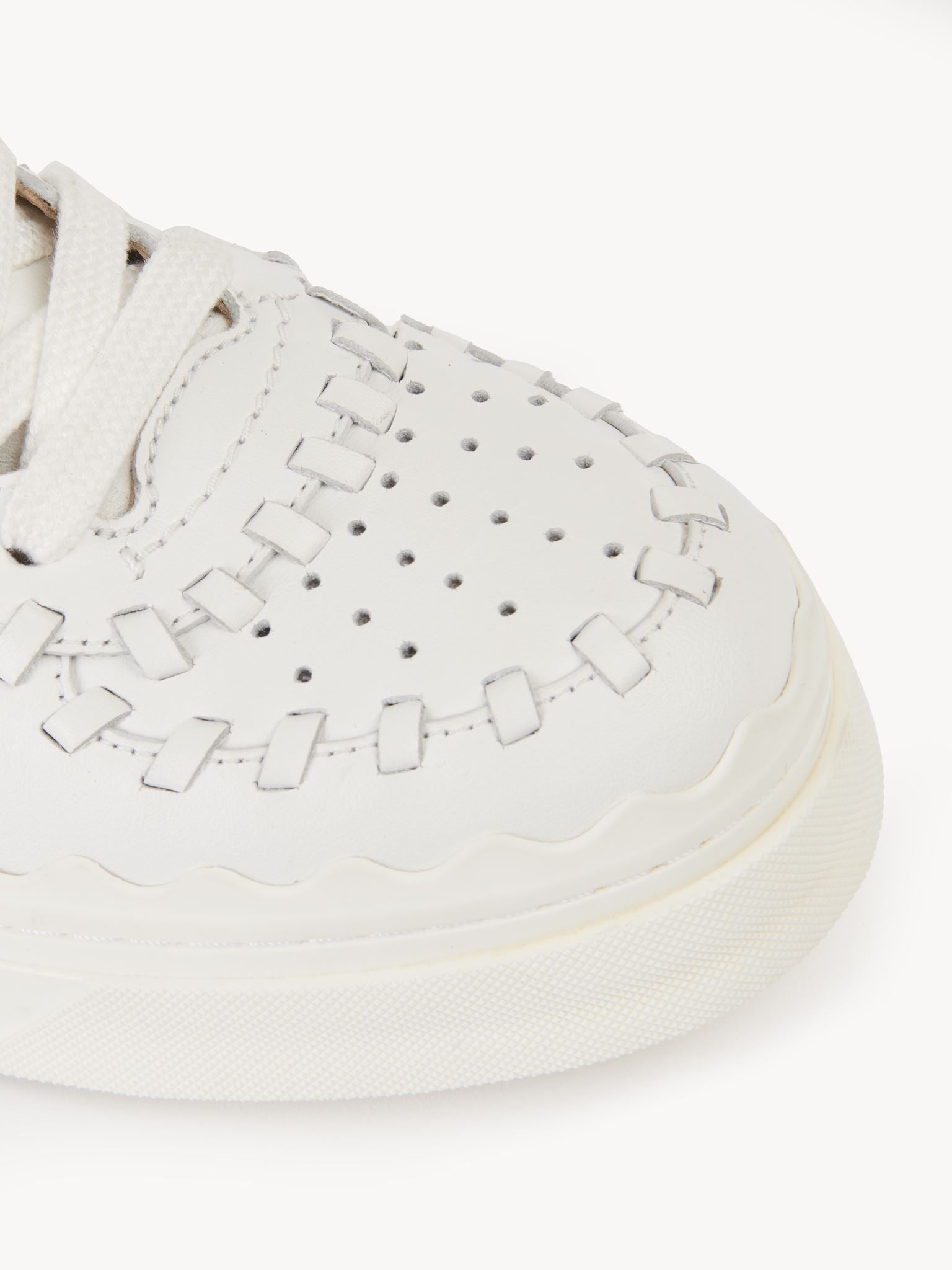 Baskets Lauren en cuir - White