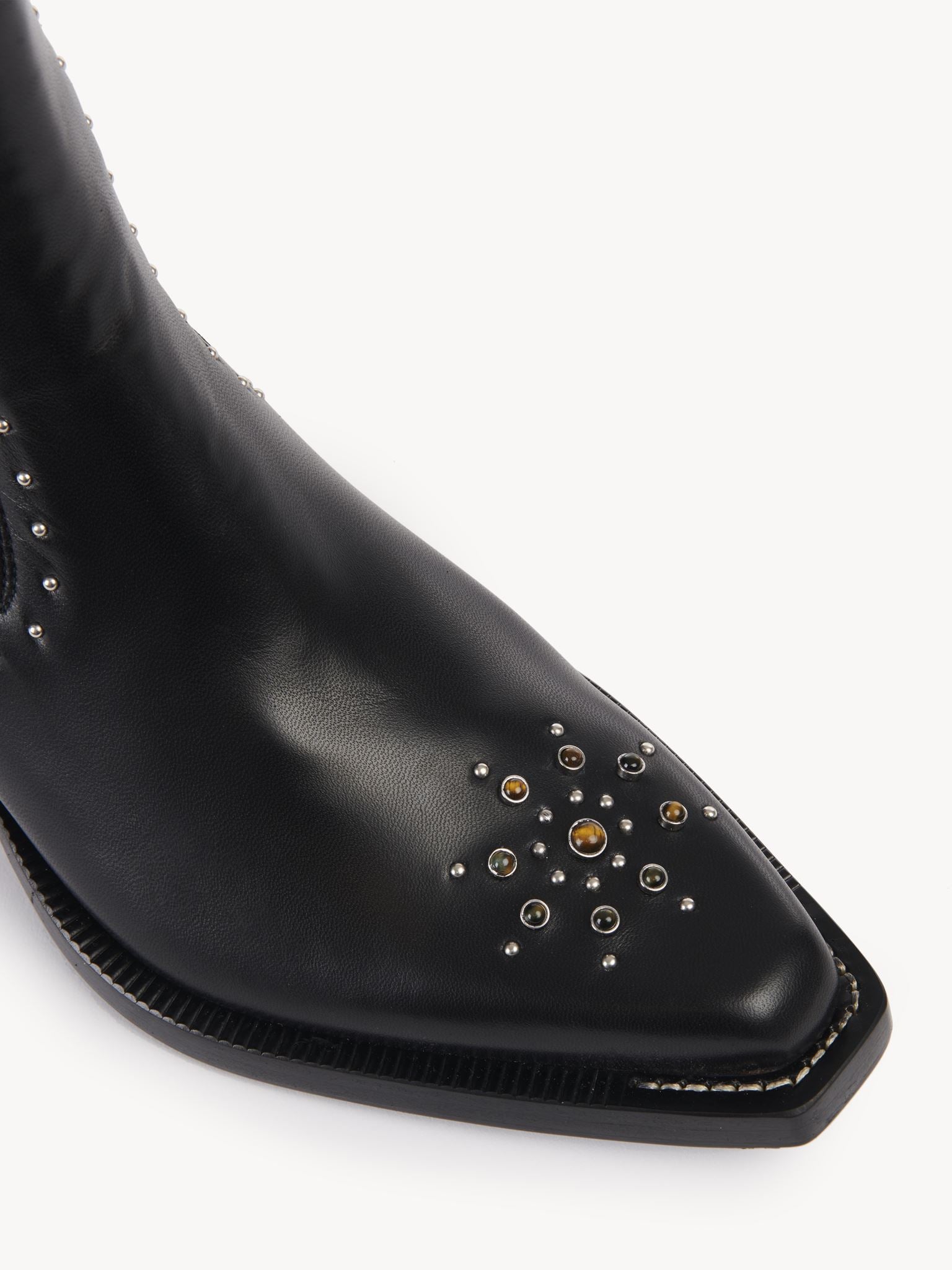 Bottines texanes chelsea Nellie en cuir - Noir