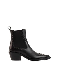 Bottines texanes chelsea Nellie en cuir - Noir