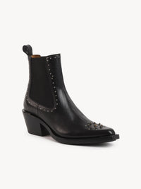 Bottines texanes chelsea Nellie en cuir - Noir