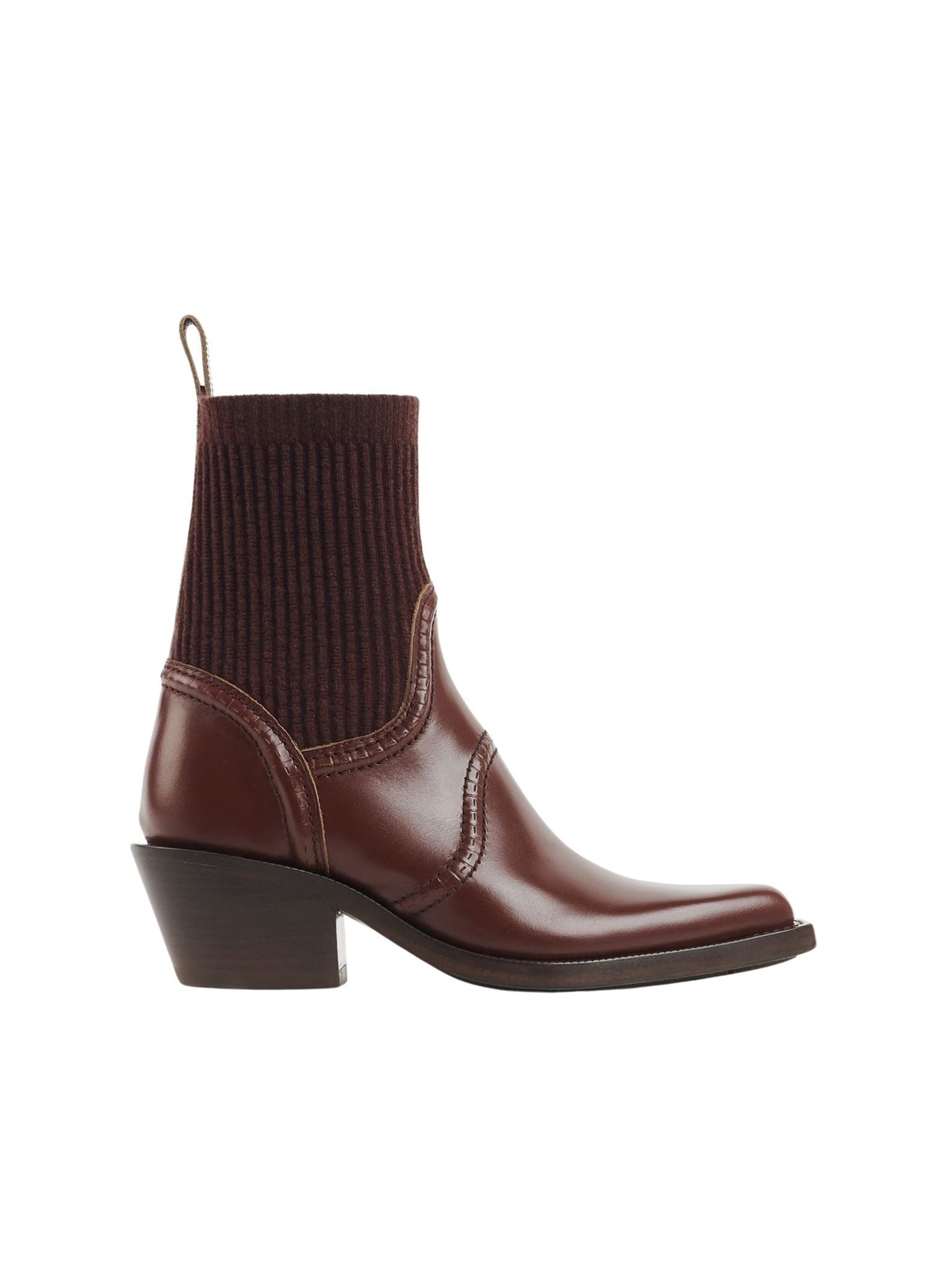 Bottines texanes effet chaussette Nellie en cuir - Clay Brown