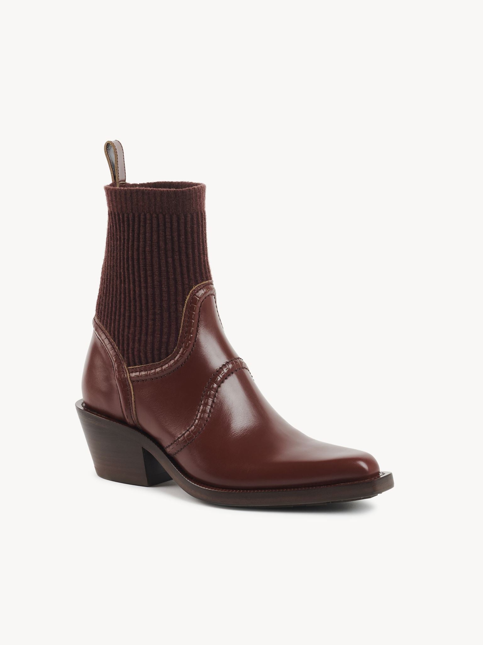 Bottines texanes effet chaussette Nellie en cuir - Clay Brown