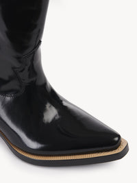 Bottes texanes hautes Nellie en cuir - Black