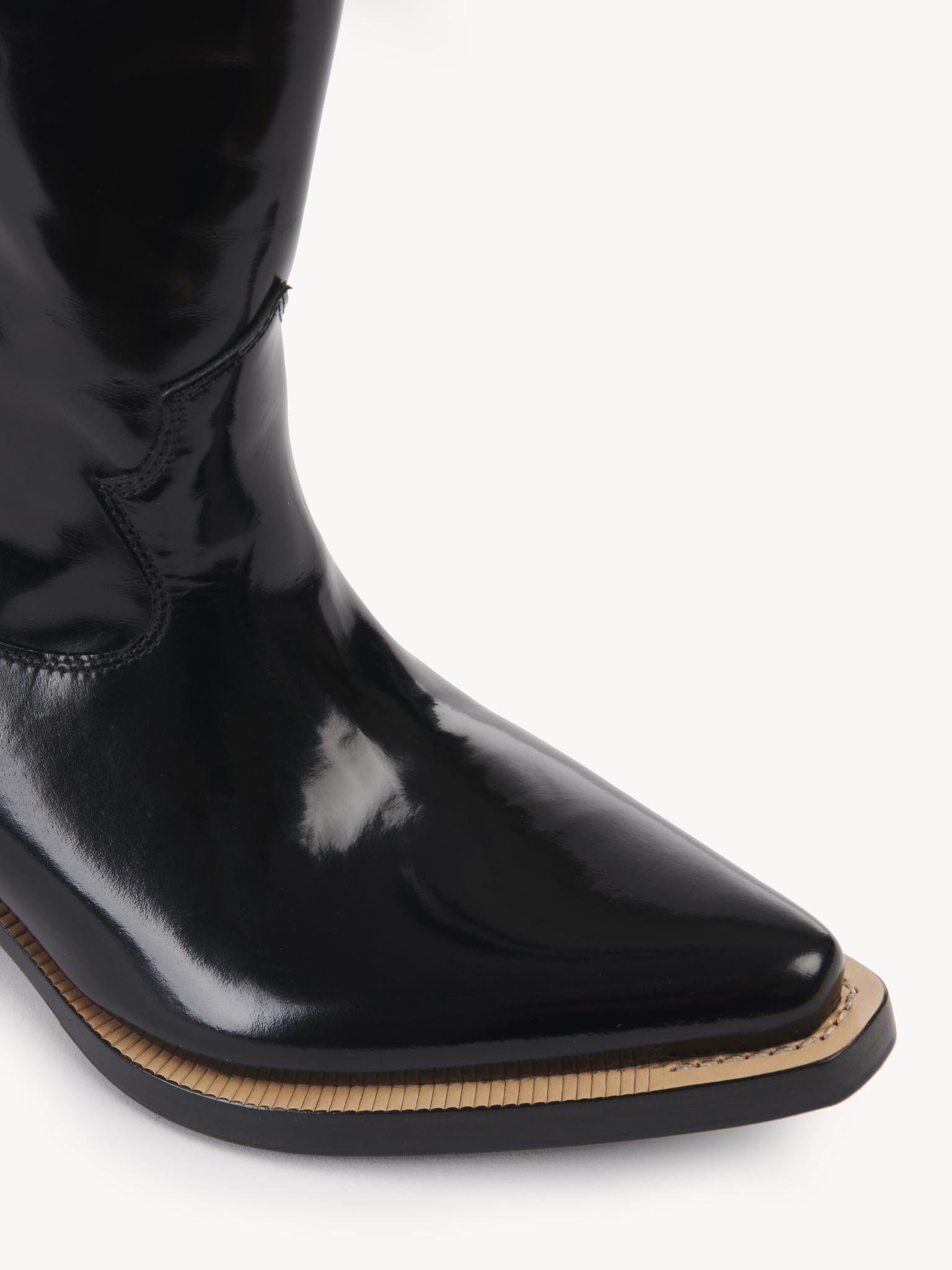Bottes texanes hautes Nellie en cuir - Black