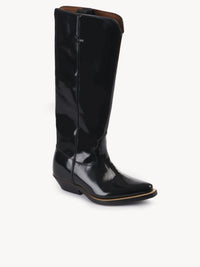 Bottes texanes hautes Nellie en cuir - Black