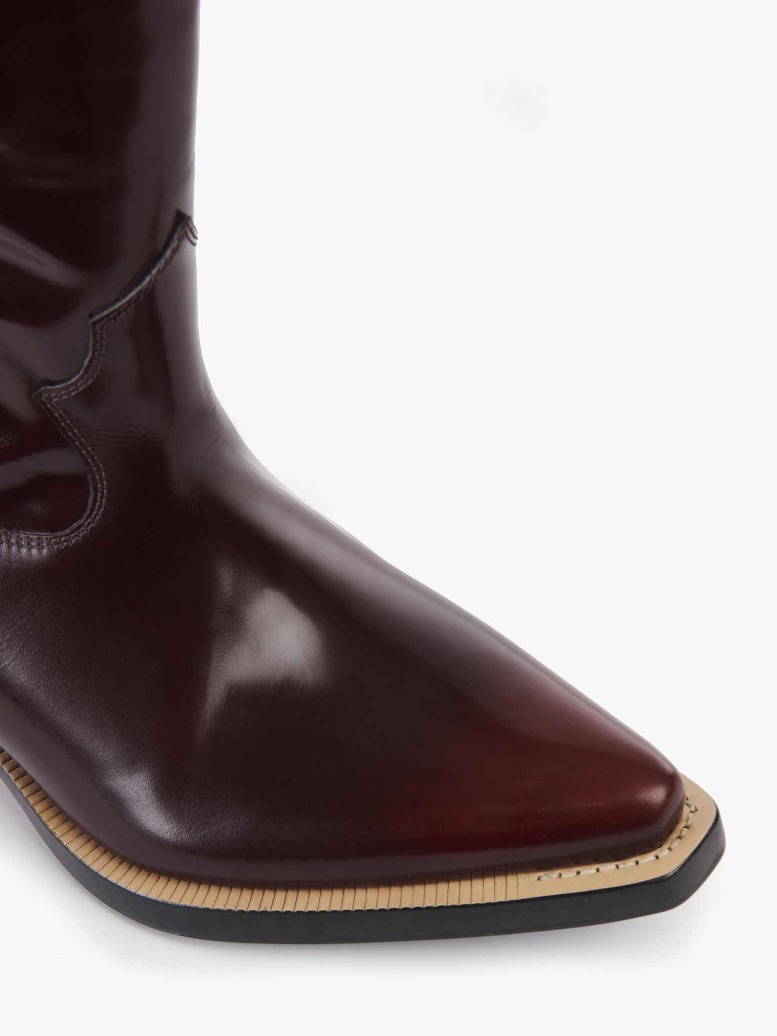 Bottes texanes hautes Nellie en cuir - Bourbon Brown