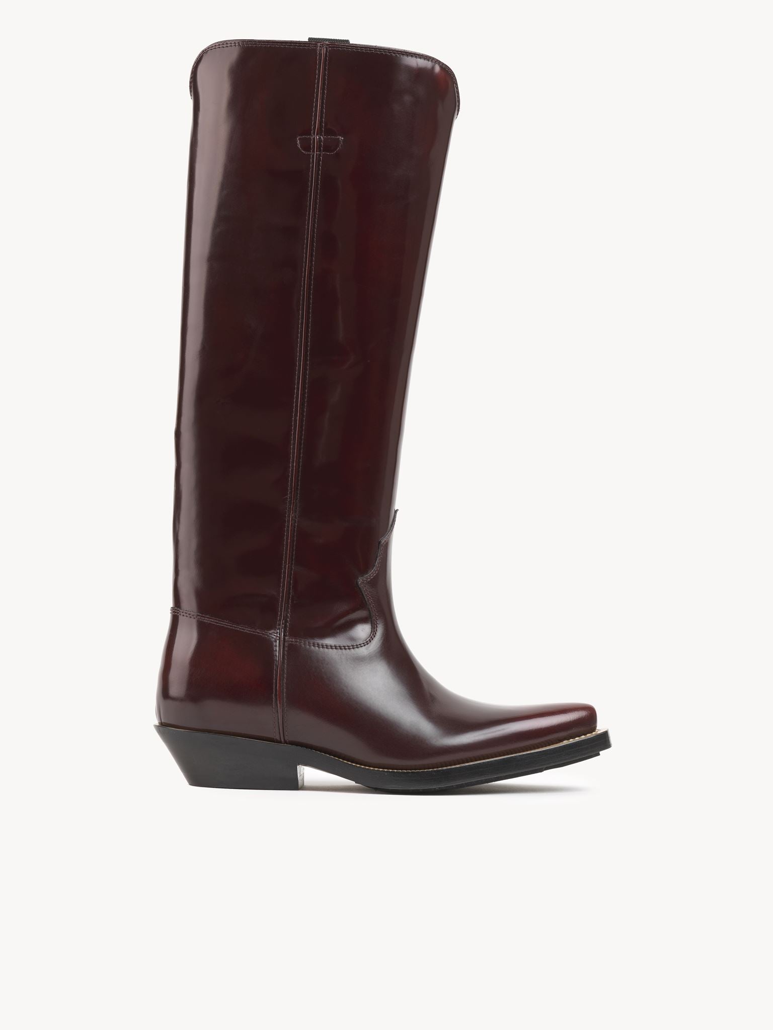 Bottes texanes hautes Nellie en cuir - Bourbon Brown