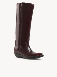 Bottes texanes hautes Nellie en cuir - Bourbon Brown