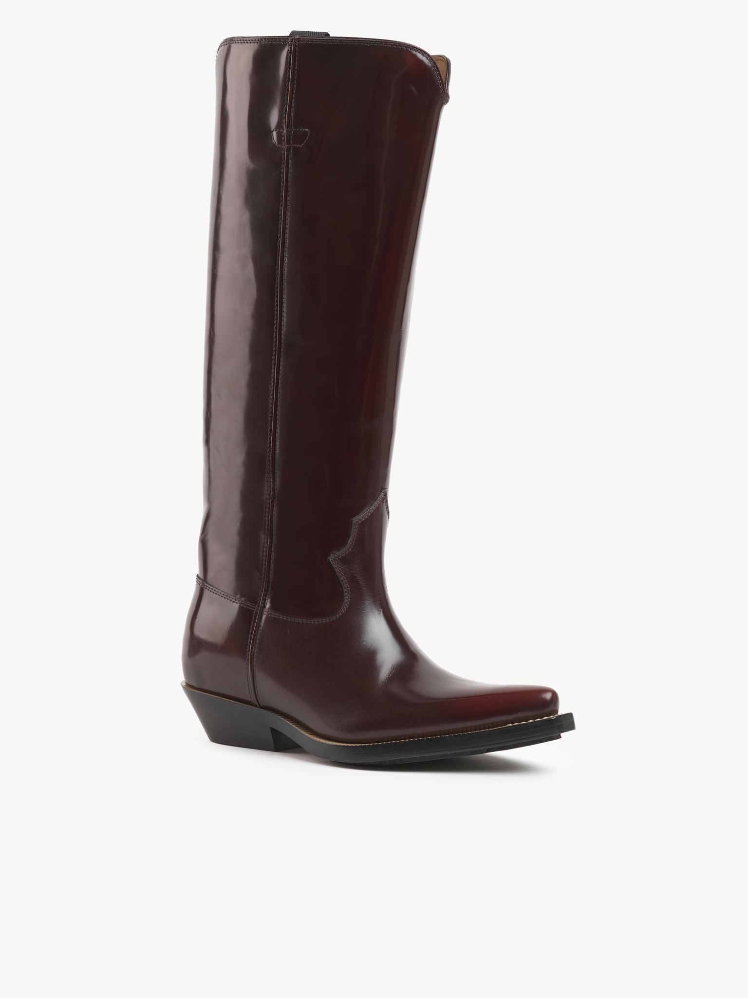 Bottes texanes hautes Nellie en cuir - Bourbon Brown