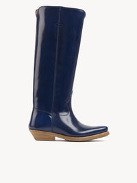 Bottes texanes hautes Nellie en cuir - Majesty Blue