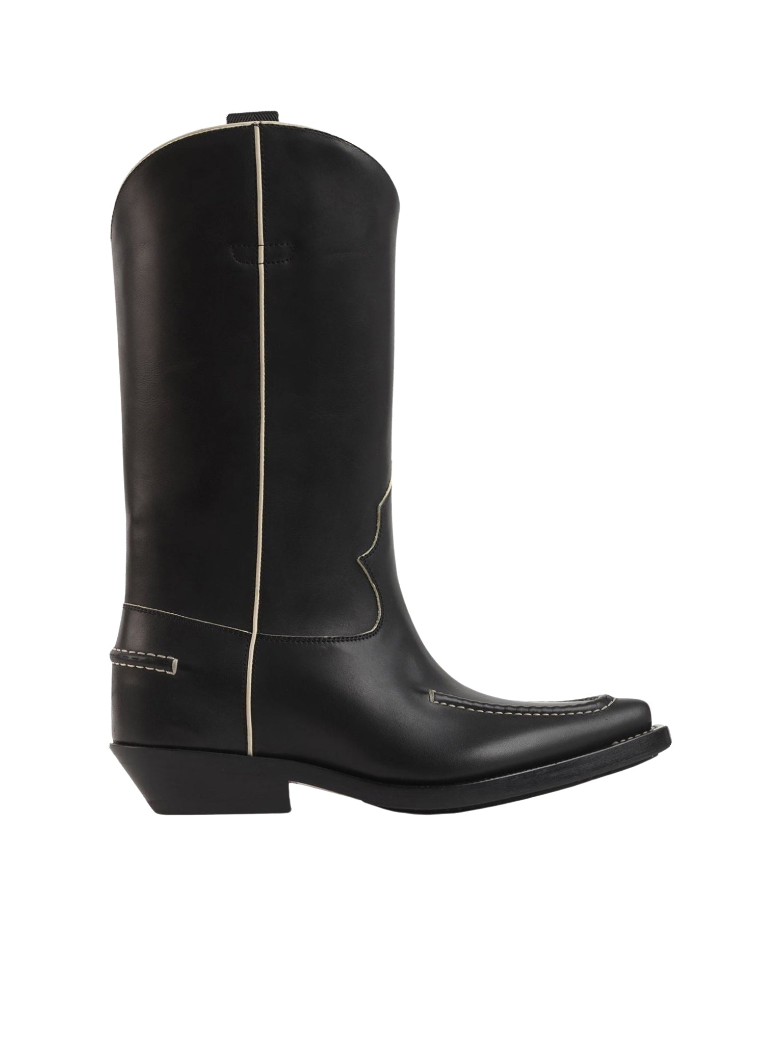 Bottes texanes Nellie en cuir - Black