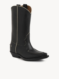 Bottes texanes Nellie en cuir - Black