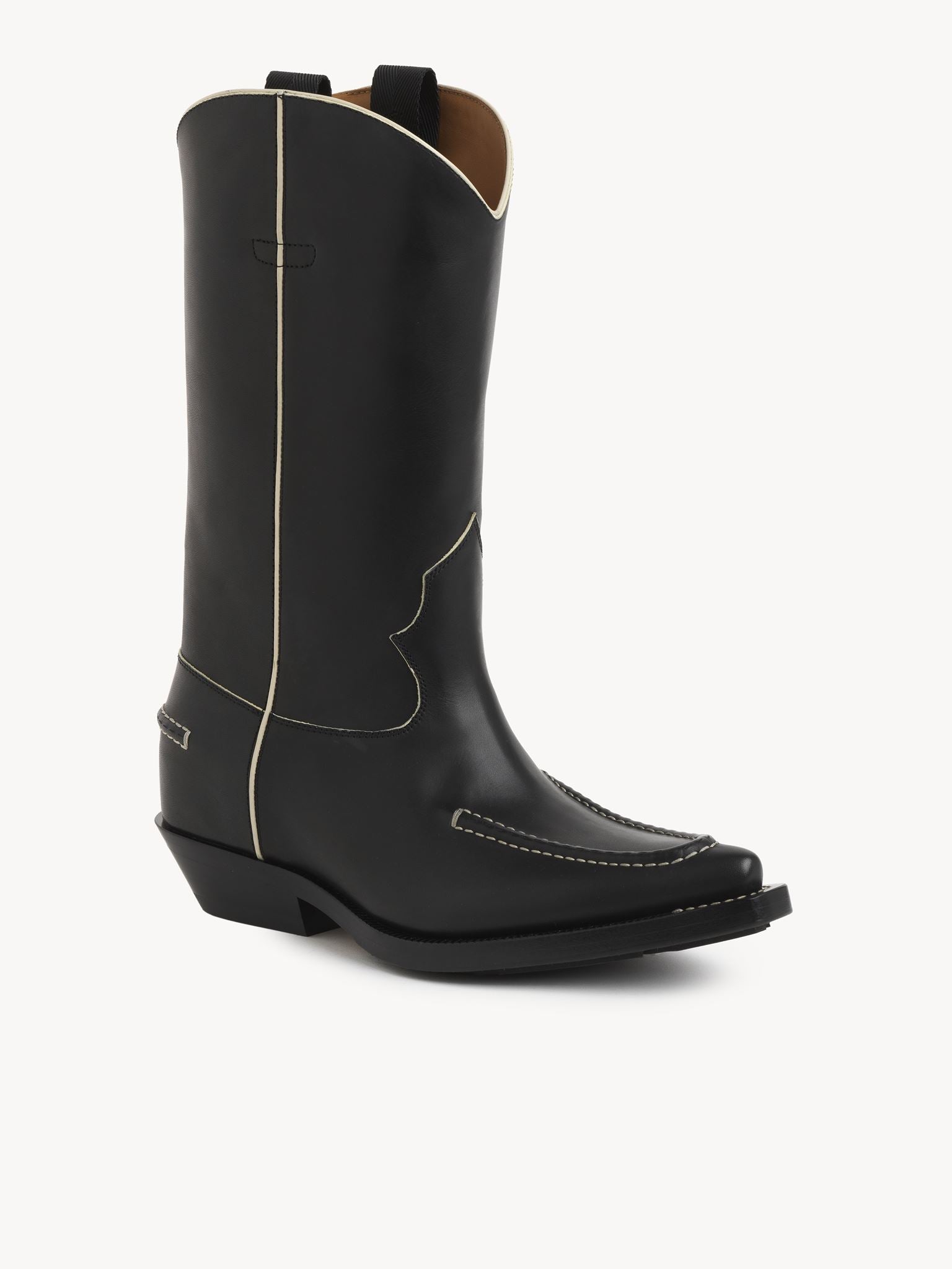 Bottes texanes Nellie en cuir - Black