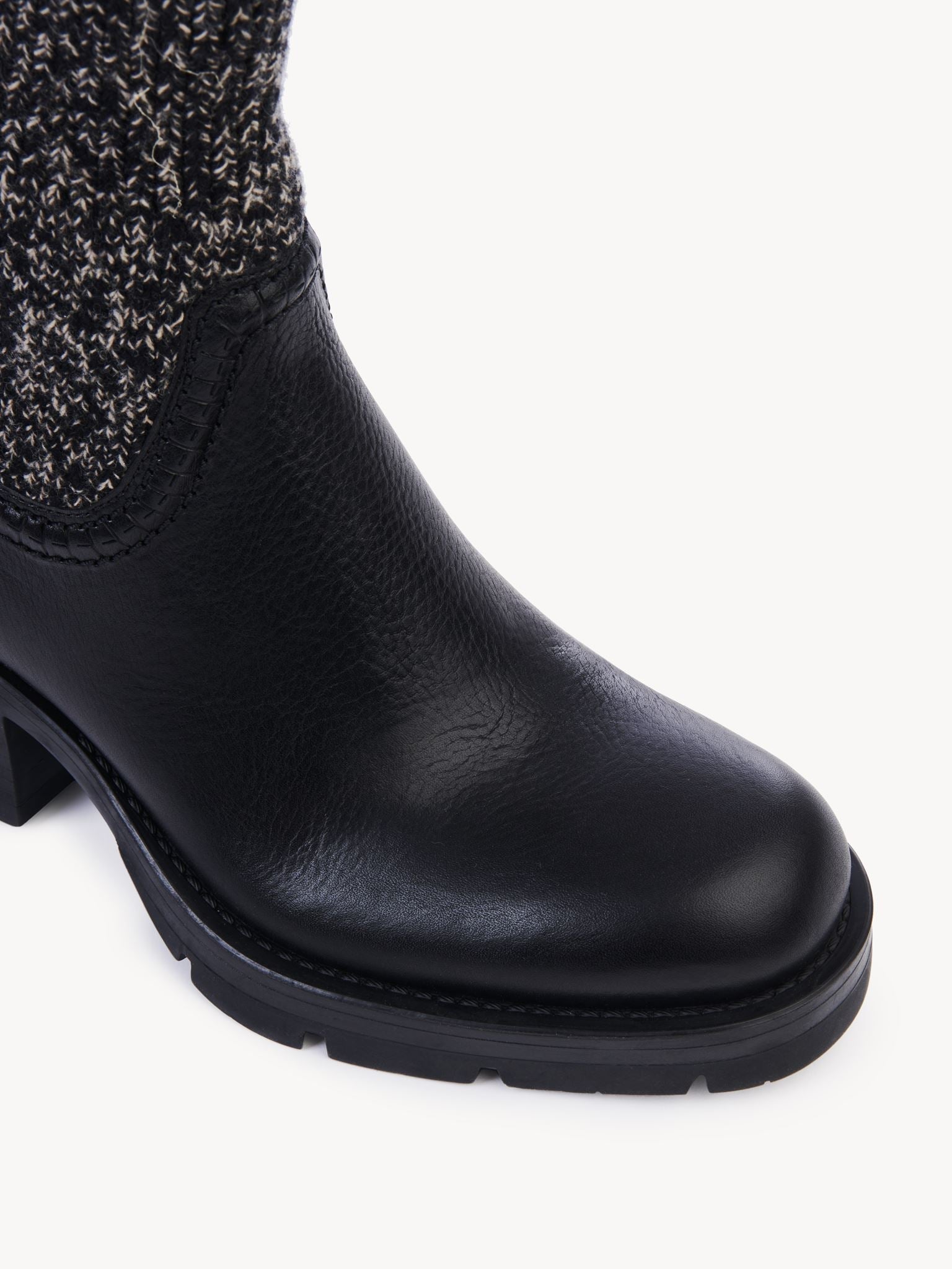 Bottines militaires effet chaussette Neva en cuir - Black