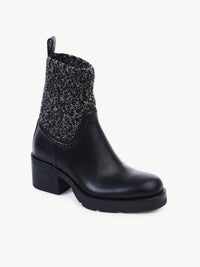 Bottines militaires effet chaussette Neva en cuir - Black