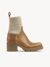 Bottines militaires effet chaussette Neva en cuir - Quiet Brown