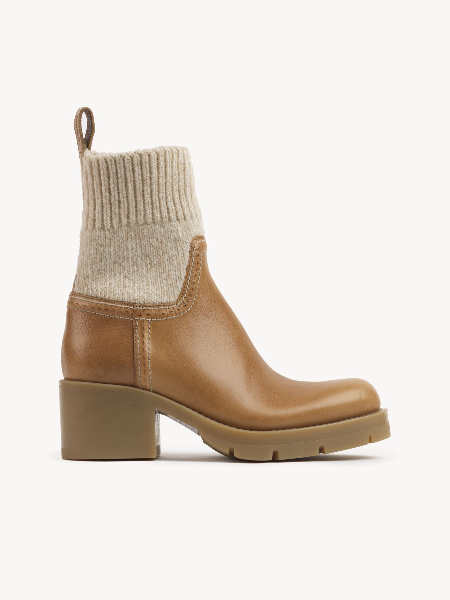 Bottines militaires effet chaussette Neva en cuir - Quiet Brown