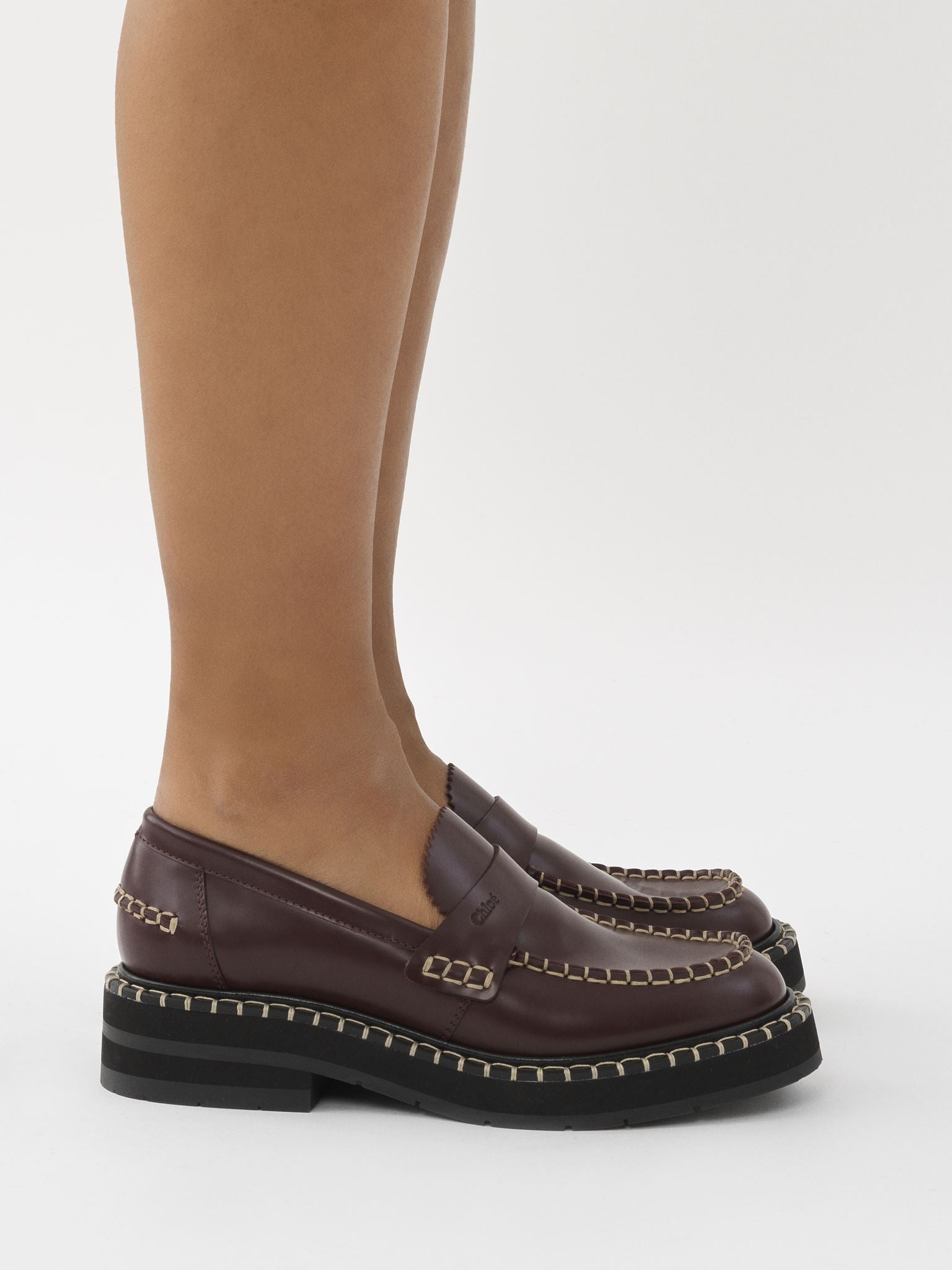 Richelieus souples noua en cuir - Deep Red