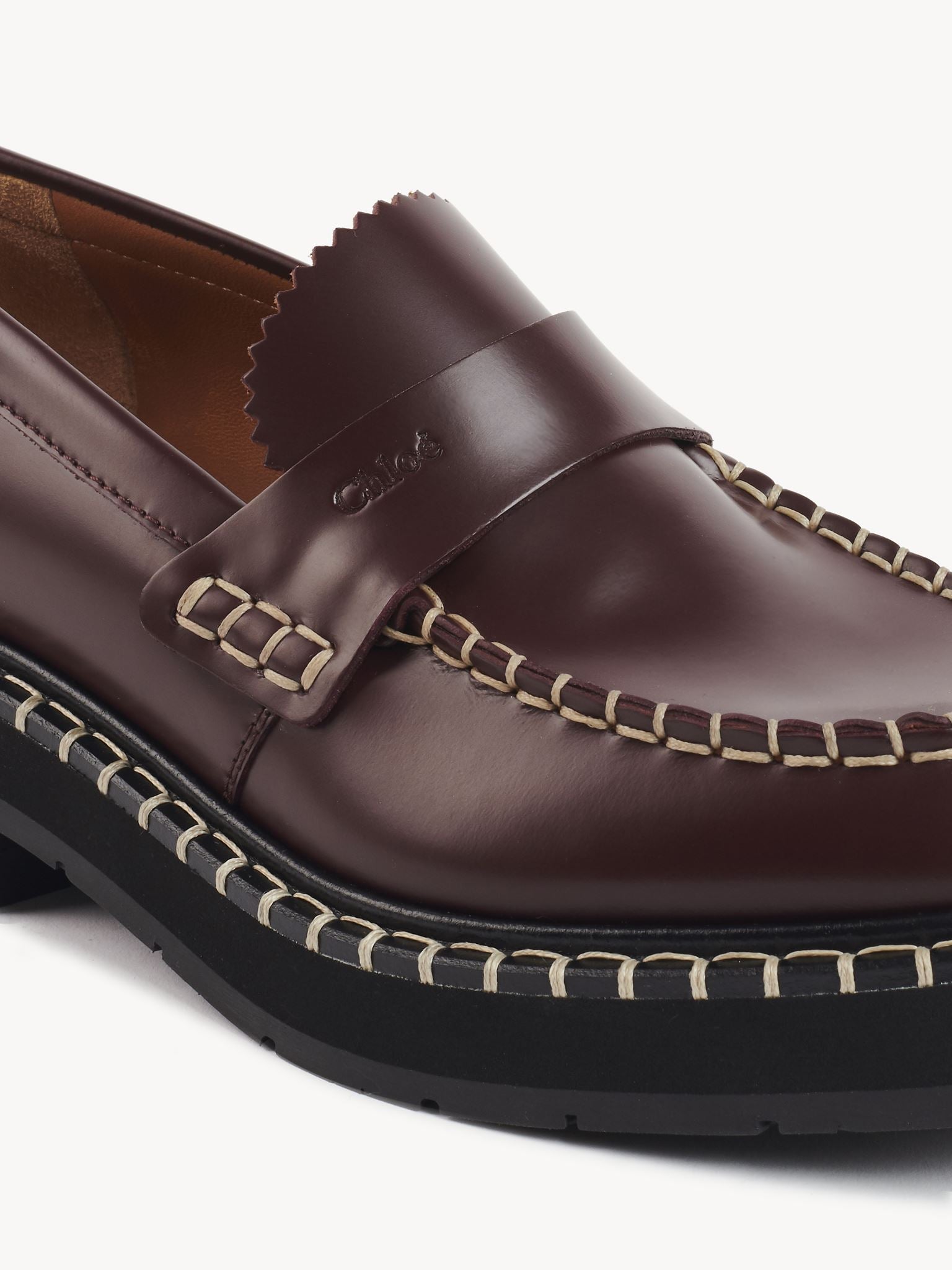 Richelieus souples noua en cuir - Deep Red