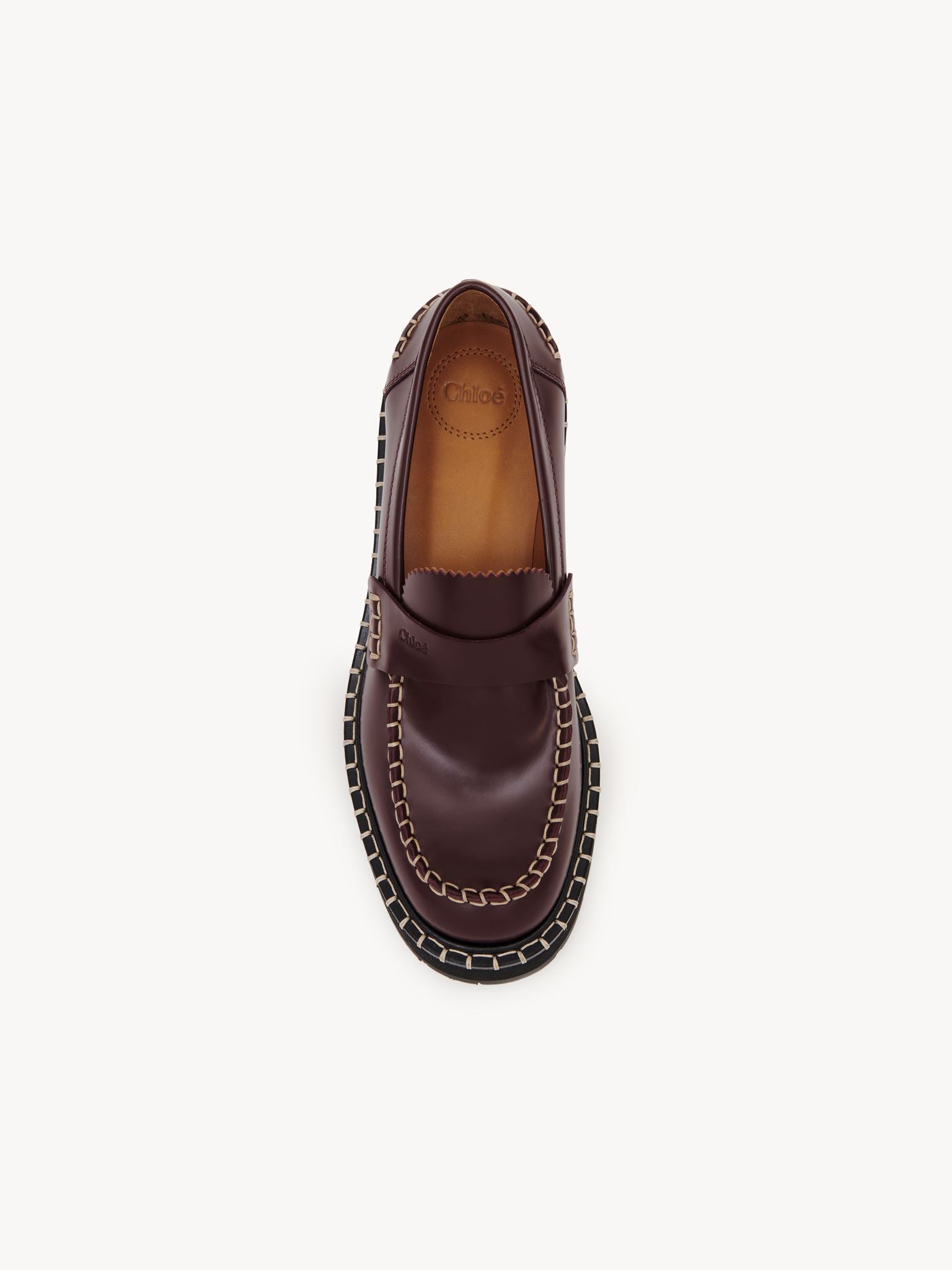 Richelieus souples noua en cuir - Deep Red
