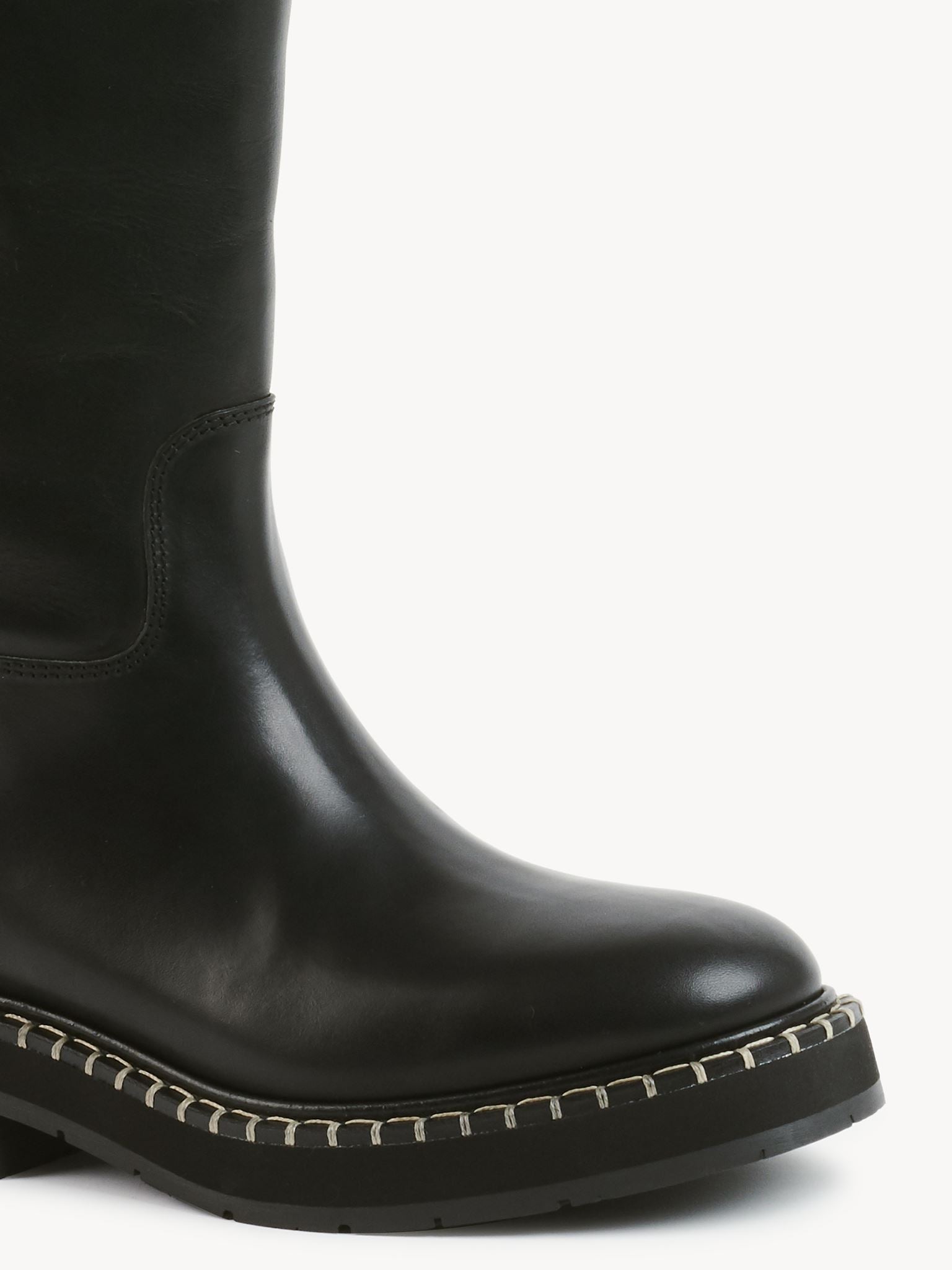 Bottes tube Noua en cuir - White & Black