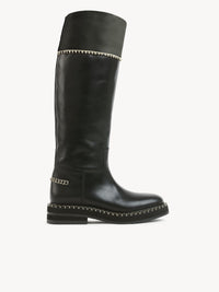 Bottes tube Noua en cuir - White & Black