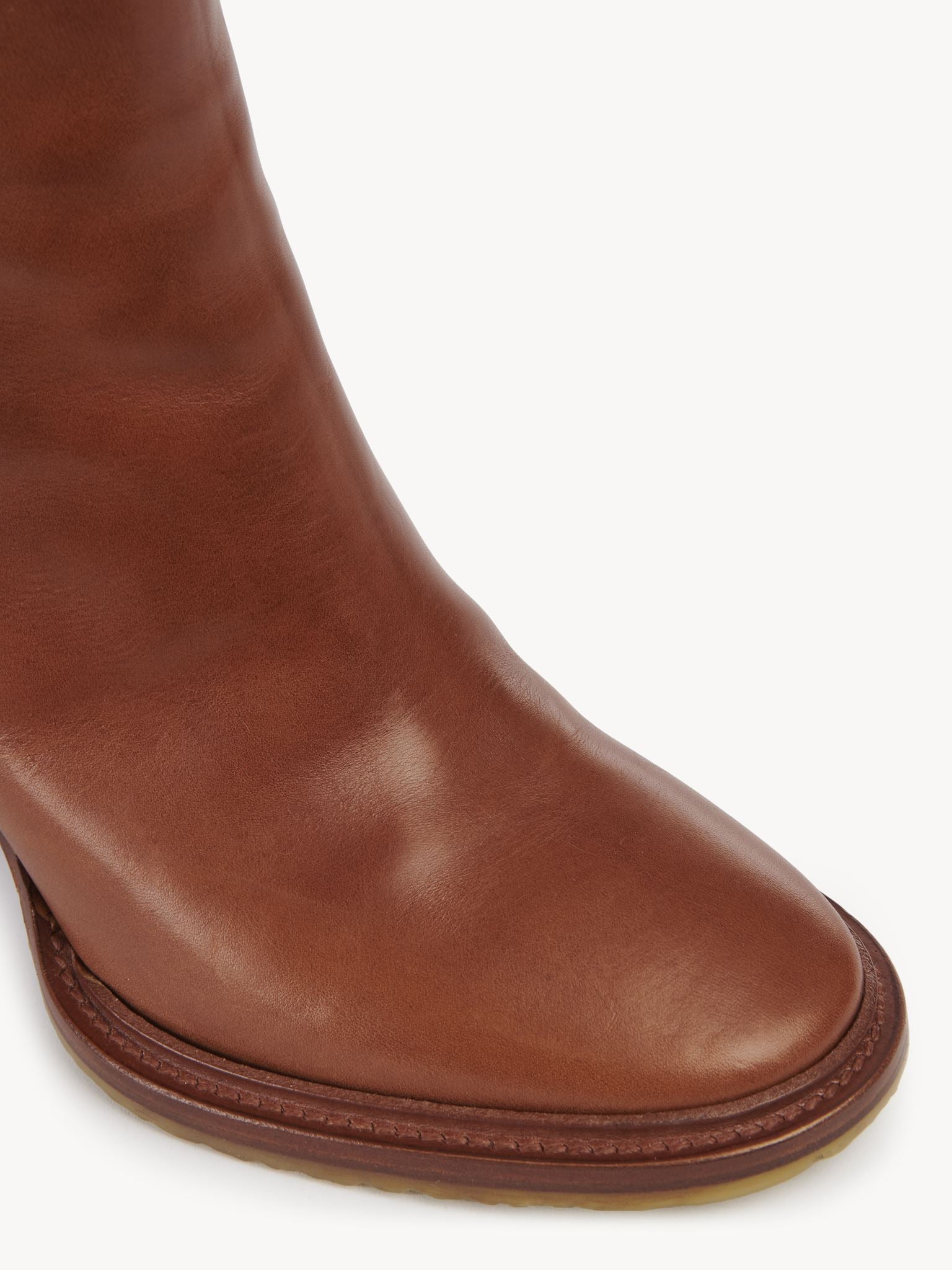 Bottes à talons Edith en cuir - Ochre Delight