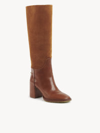 Bottes à talons Edith en cuir - Ochre Delight
