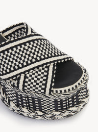 Sandales compensées Meril en cuir - White & Black