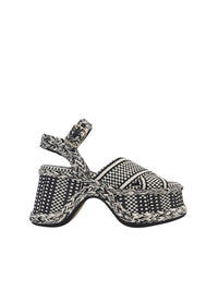 Sandales compensées Meril en cuir - White & Black