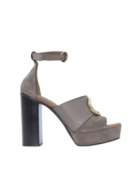 Sandales à talons Chloé «C» en cuir - Motty Grey