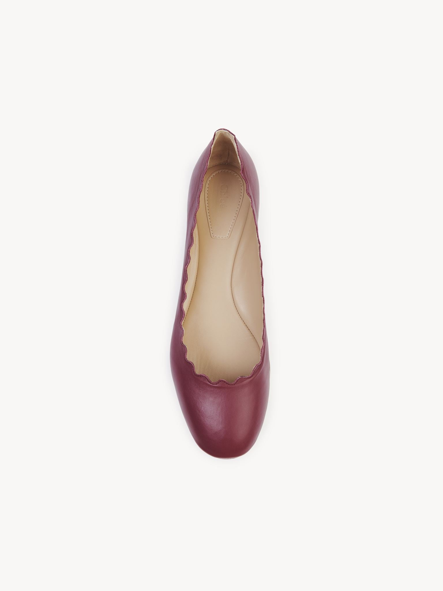Ballerines Lauren en cuir - Rubis Foncé