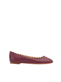 Ballerines Lauren en cuir - Rubis Foncé