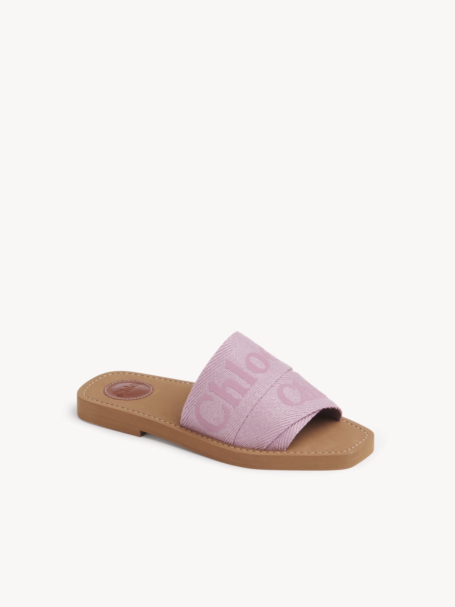 Mules plates Woody en lin - Creamy Lilac
