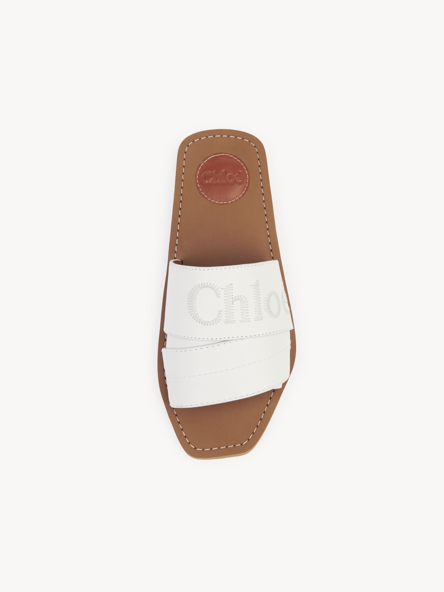 Mules plates Woody en cuir - White