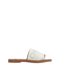 Mules plates Woody en cuir - White