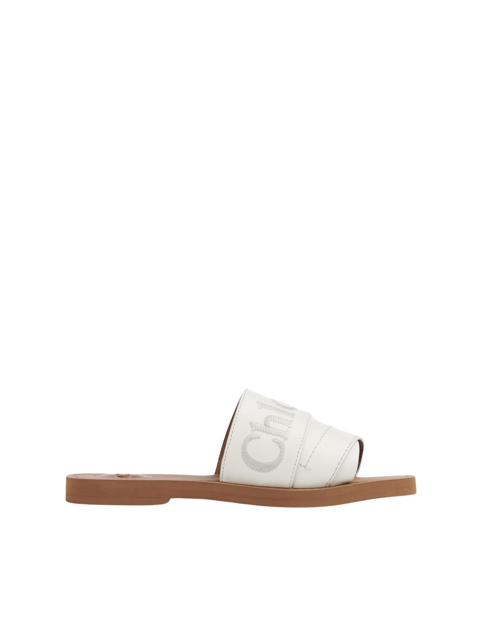 Mules plates Woody en cuir - White