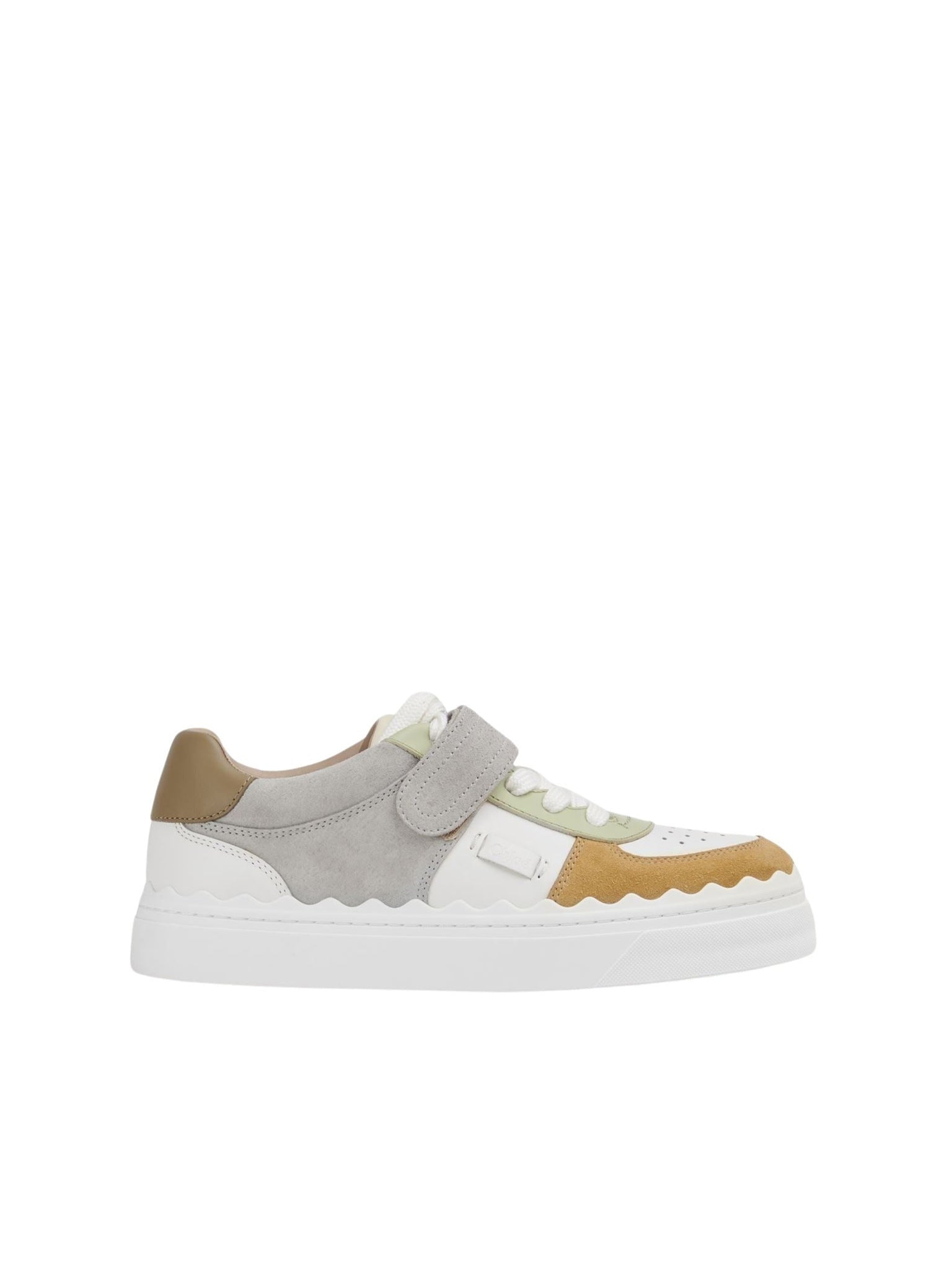 Sneakers Lauren à scratch en cuir - Elephant Grey
