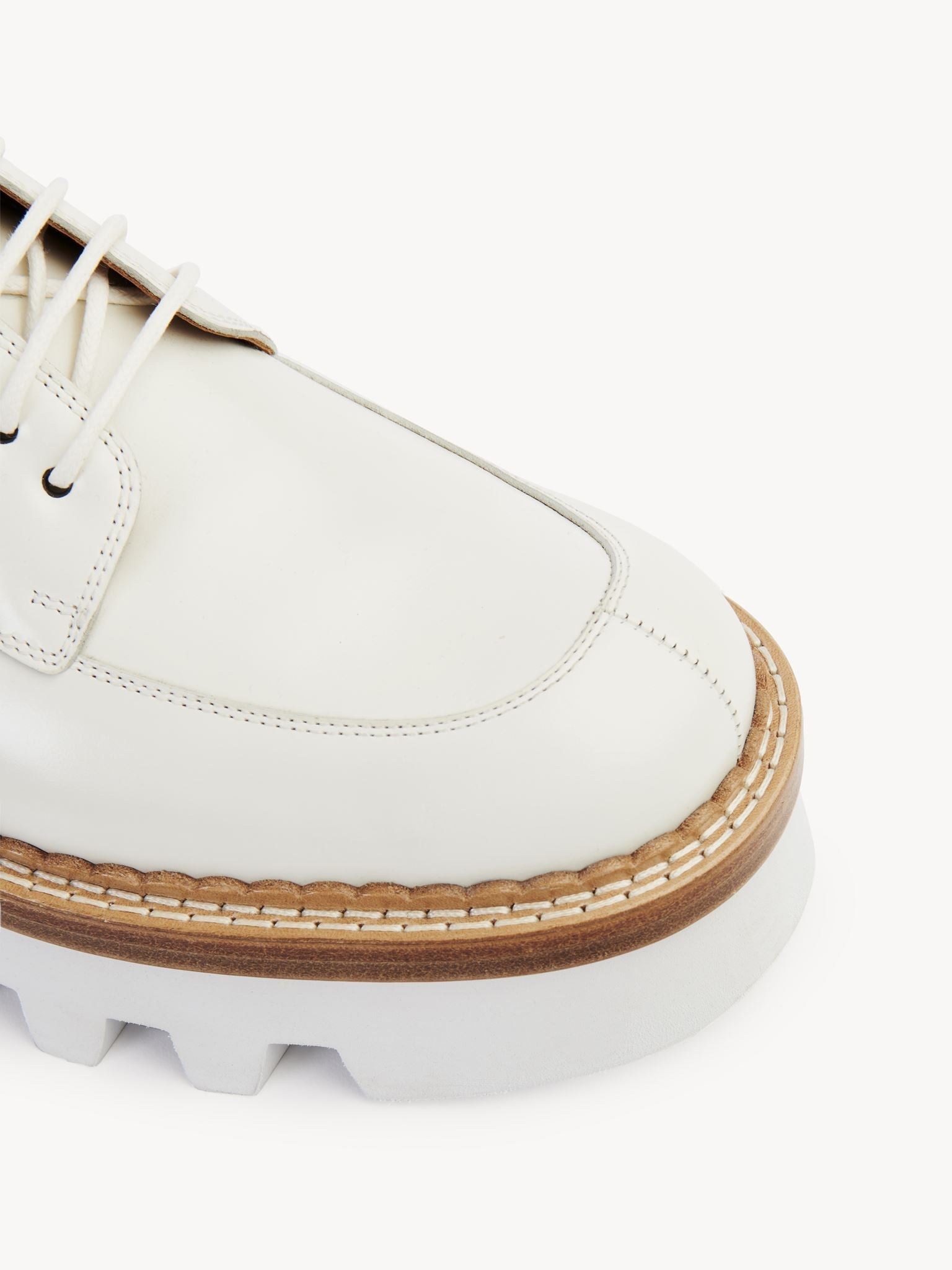 Derbies Owena en cuir - Blanc Nuageux