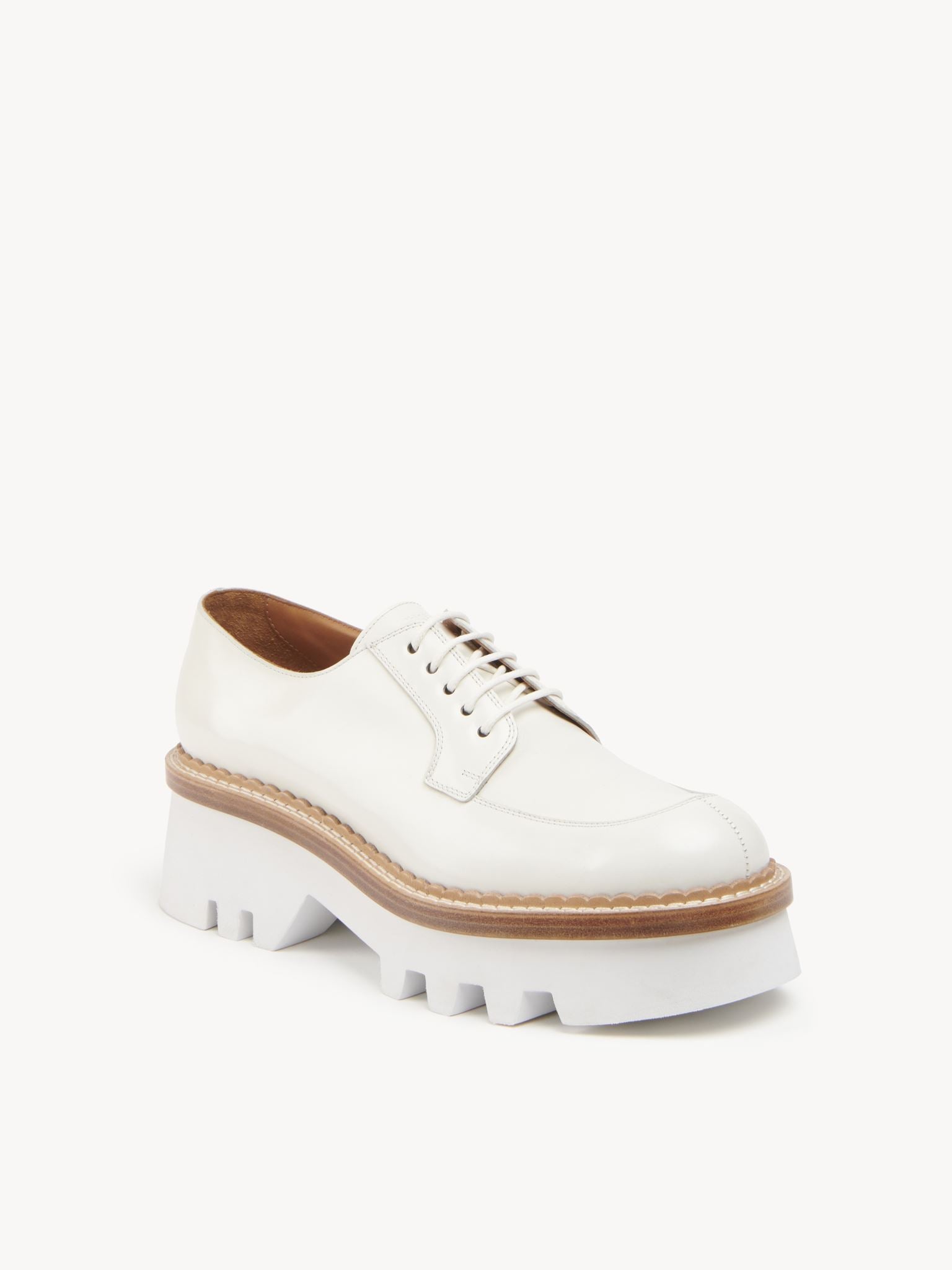 Derbies Owena en cuir - Blanc Nuageux