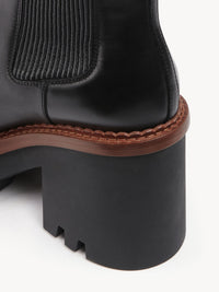 Bottines chelsea à talon Owena en cuir - Noir