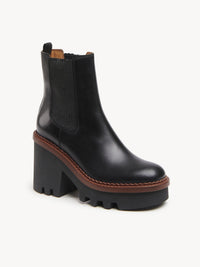 Bottines chelsea à talon Owena en cuir - Noir