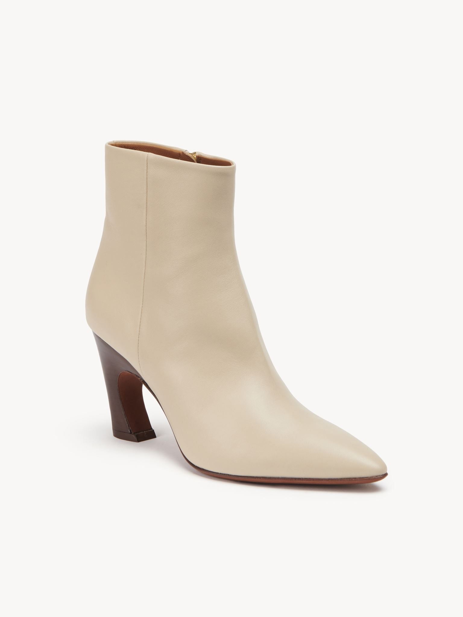 Bottines à talon Oli en cuir - Pearly Grey