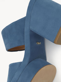 Mules à talon Odina en cuir - Shady Cobalt