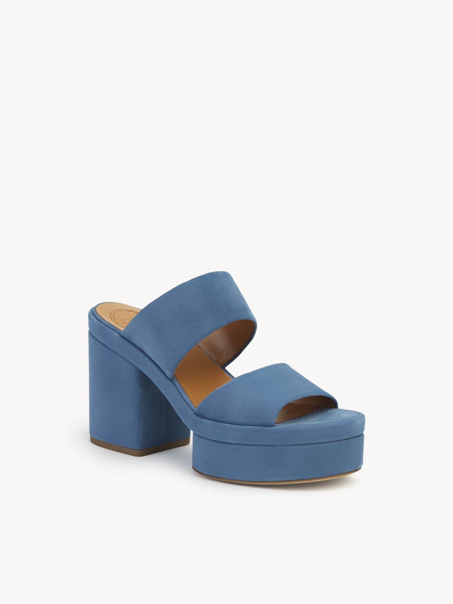 Mules à talon Odina en cuir - Shady Cobalt