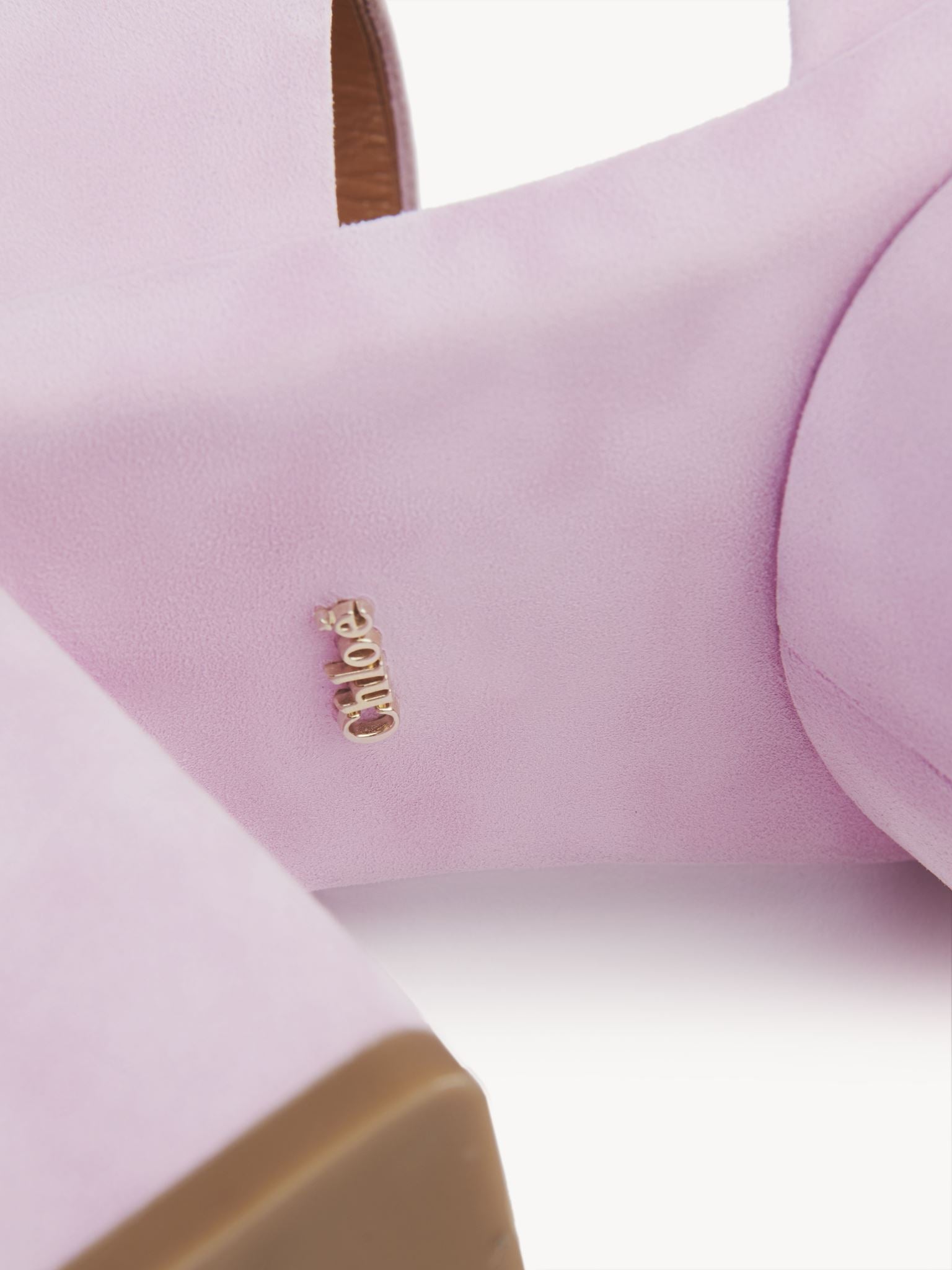 Mules à talon Odina en cuir - Creamy Lilac