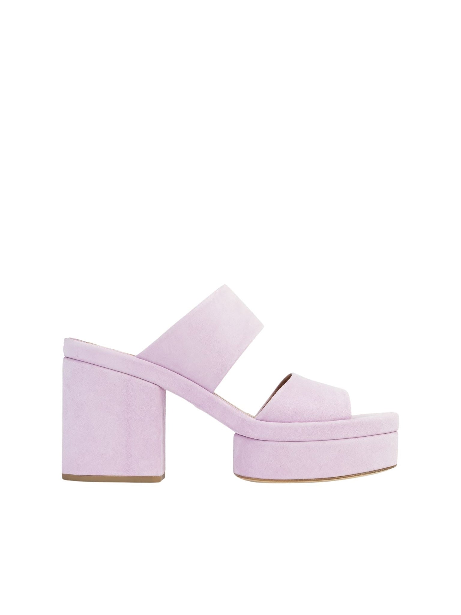 Mules à talon Odina en cuir - Creamy Lilac